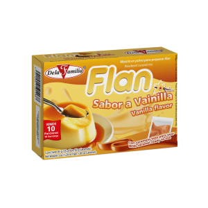 Flan sabor a vainilla con caramelo